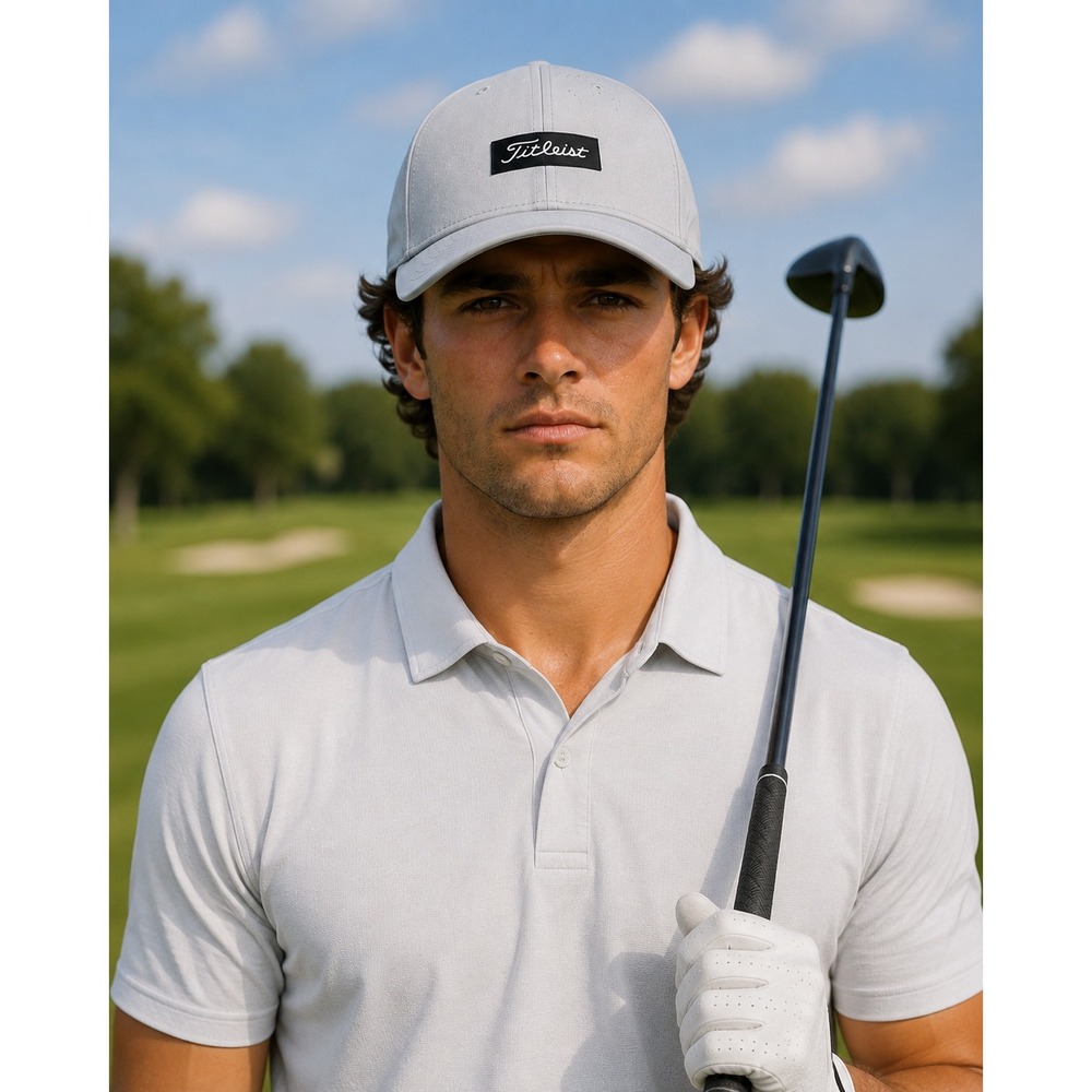 Titleist Golf Hat Gray Performance Perforated Adjustable Strapback Cap #1481